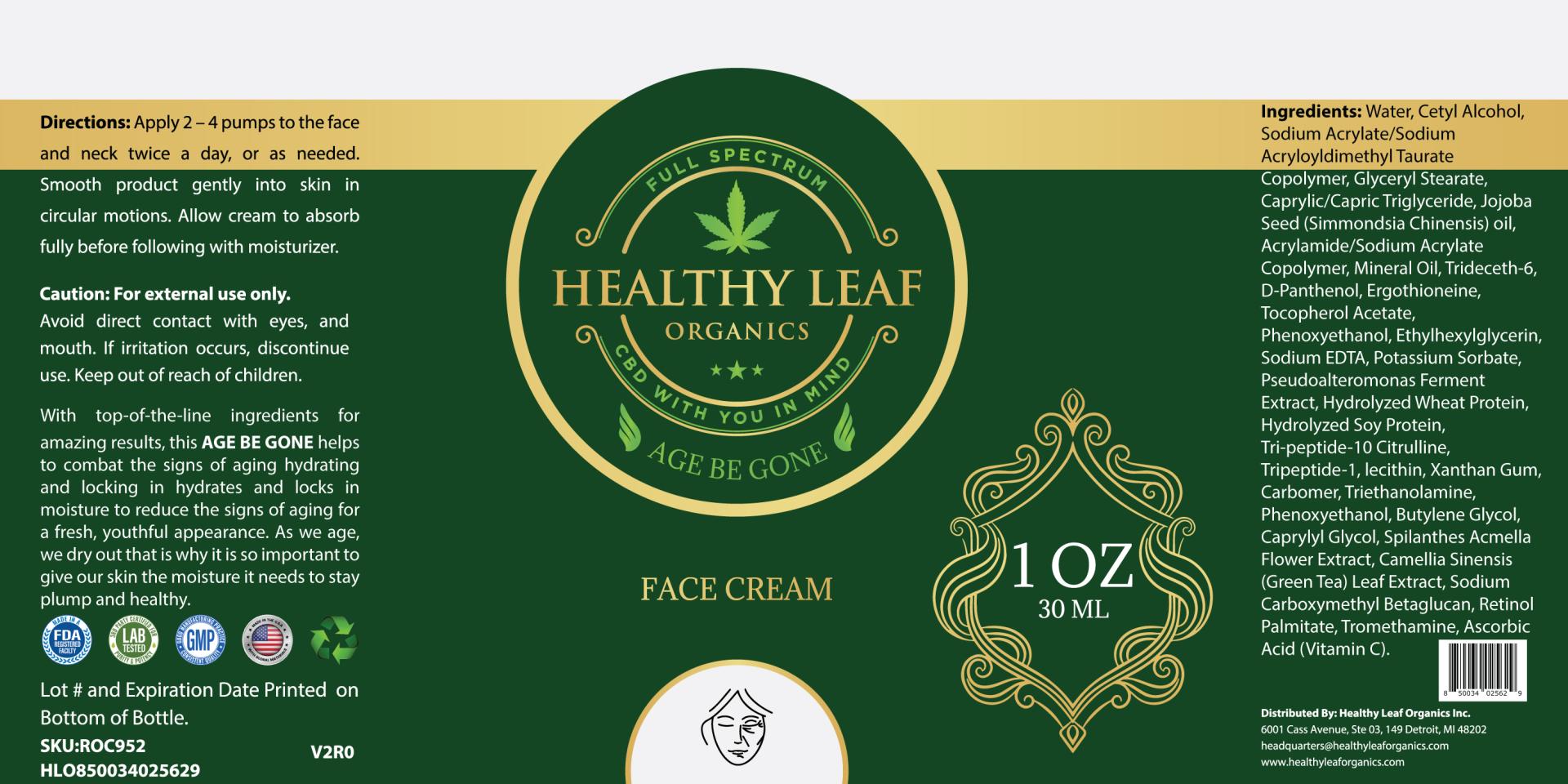 "Age Be Gone" Face Cream HLO952
