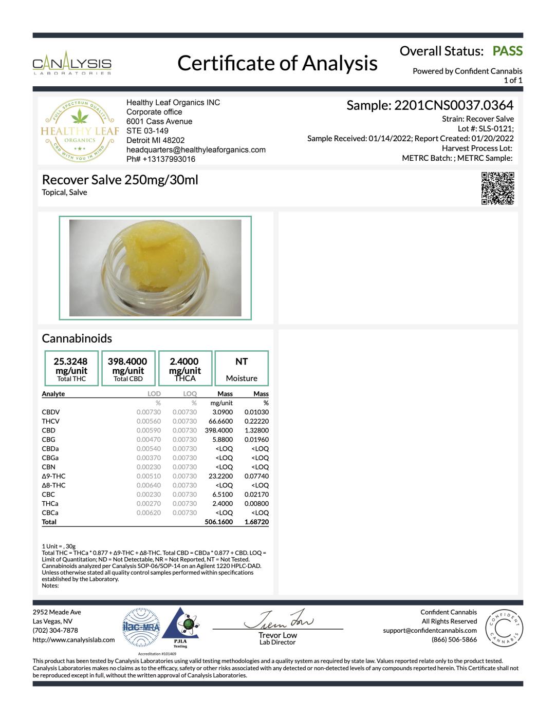Liberte' Recovery Rub 230mg 30ML